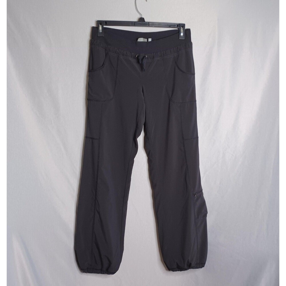 Athleta Jogger Pants Womens 10 Dark Gray Lined Stretch Elastic Ankle Athleisure